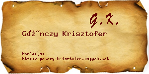 Gönczy Krisztofer névjegykártya