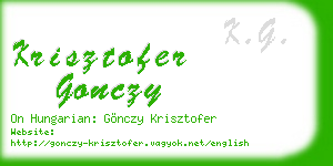 krisztofer gonczy business card